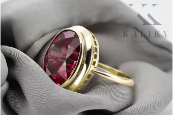 14-кв Желтое золото Рубин Кольцо Винтаж vrc285y